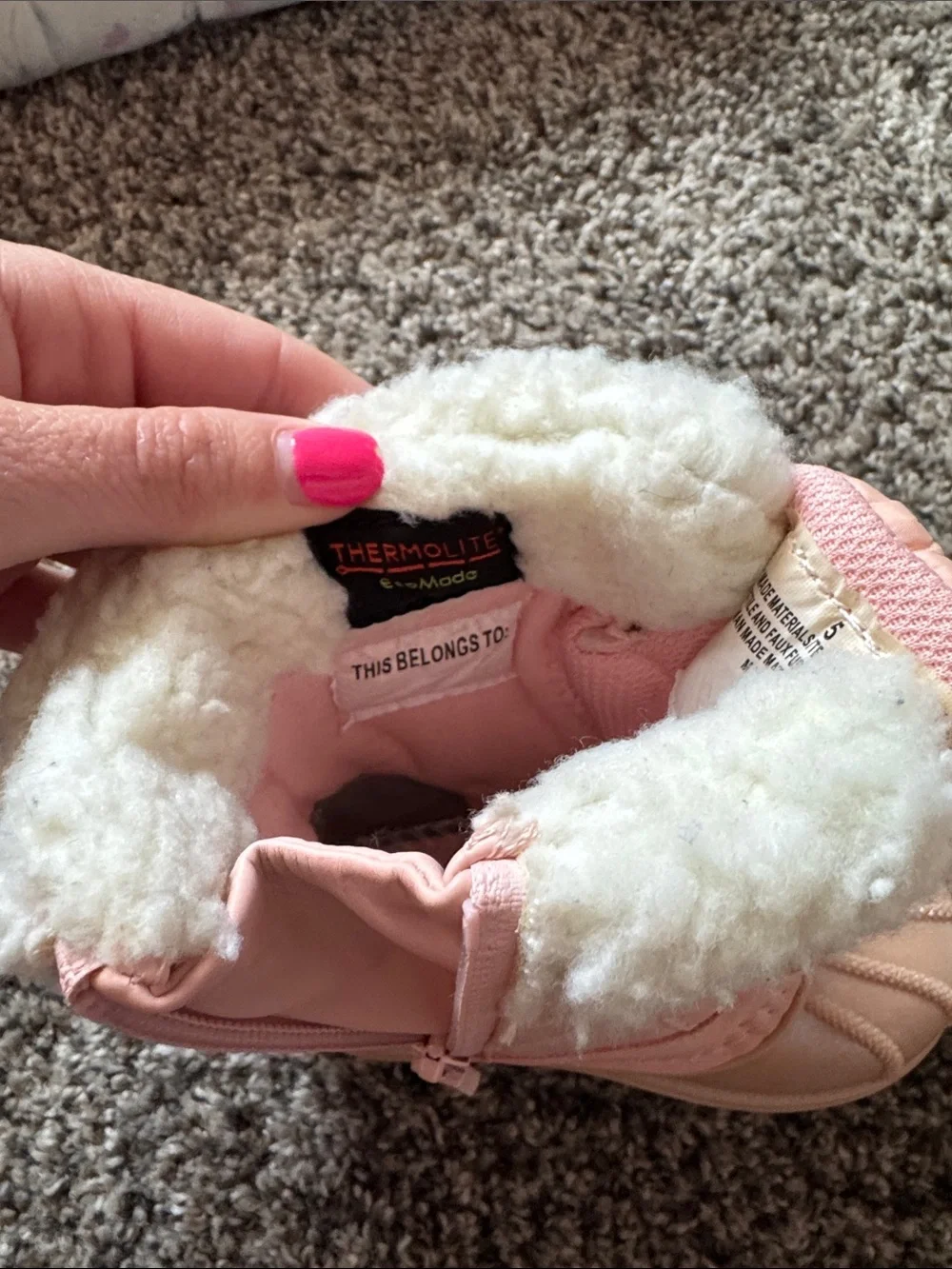 Cat & Jack Pink Faux-Fur Lined Girls' Snow Boots